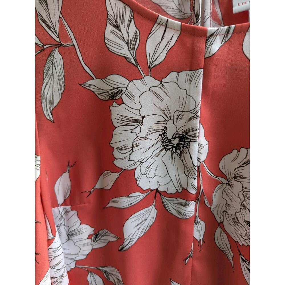 Womens Liz Clayborne Blouse, Size M, Melon color Floral 90s Y2K - Picture 2 of 10